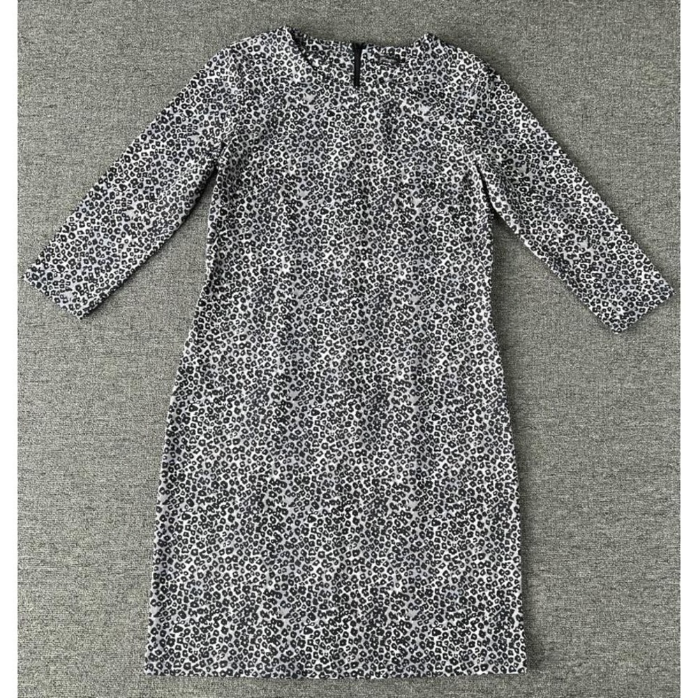 J McLaughlin Dress Womens‎ Large Gray Animal Print 3/4 Sleeve Sheath Stretch